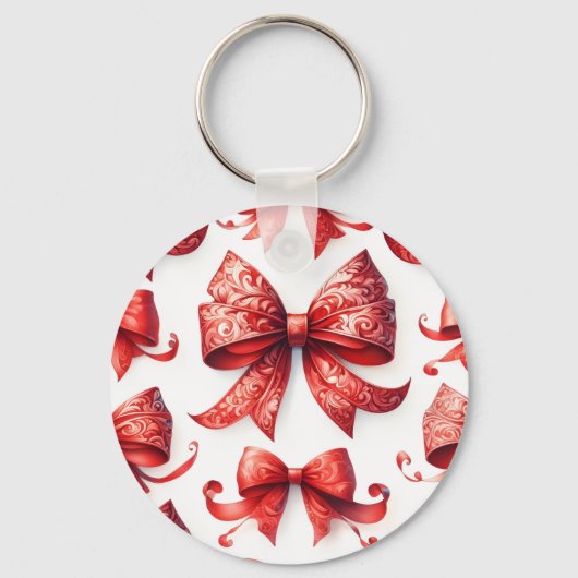 Red Christmas Bows Sleutelhanger (Voorkant)