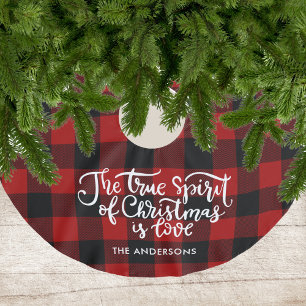 Red Christmas Buffalo Plaid Check Boerderij Kerstboom Rok