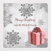 Red Christmas Cadeau de vacances Étiquettes de cui (Design 2)