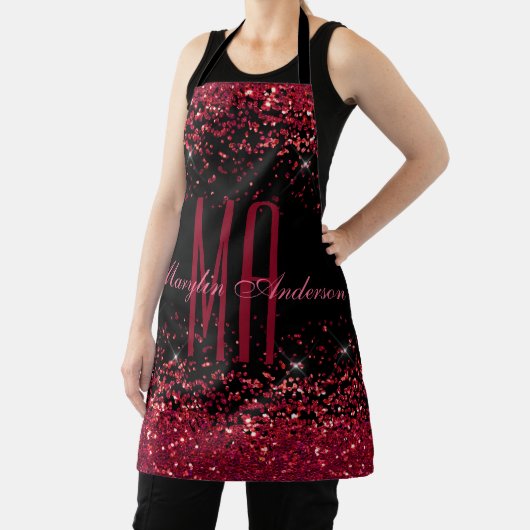 RED CHRISTMAS CHUNKY GLITTER CUSTOM MONOGRAM SCHORT (Insitu)