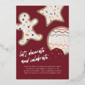 Red Christmas Cookie Décoration Party Invitation (Recto)