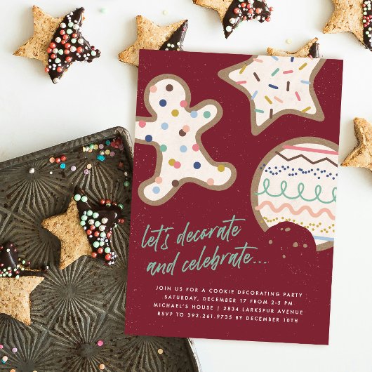 Red Christmas Cookie Décoration Party Invitation