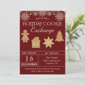 Red Christmas Cookie Exchange Party Invitation (Debout devant)