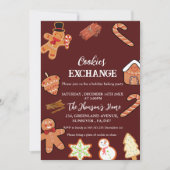 Red Christmas Cookies Exchange Party Invitation (Devant)