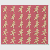 Red Christmas Cookies Wrapping Paper Cadeaupapier (Vlak)