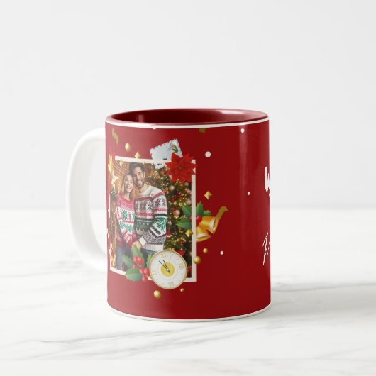 Red Christmas Couple Gift Mug (Devant gauche)