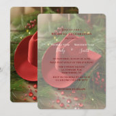 Red Christmas Cowboy Hat Wedding Celebration Kaart (Voorkant / Achterkant)