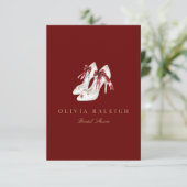 Red Christmas Décor nuptiale Shower Invitation (Debout devant)