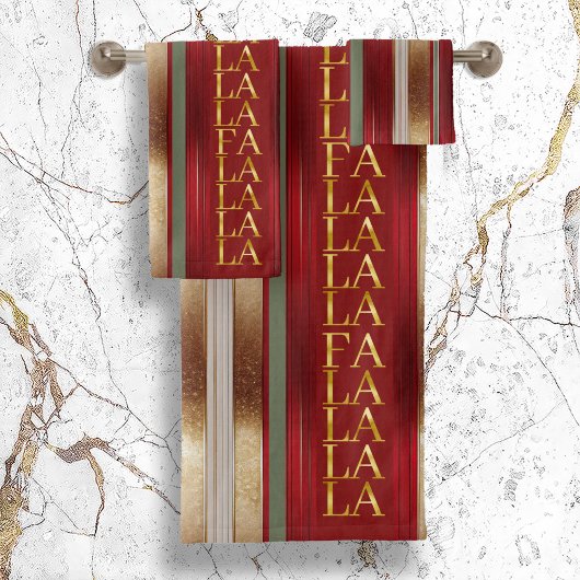 Red Christmas Fa La La Motif#27 ID1009