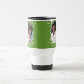 Red Christmas Family Photo Stainless Travel Mug (Centre)