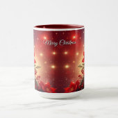 Red Christmas Floral Holiday Mug (Centre)