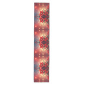 Red Christmas Floral Holiday Table Runner Medium Tafelloper (Voorkant)