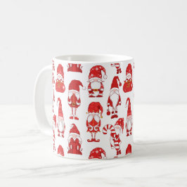 Red Christmas Gnome Character Pattern Koffiemok