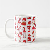 Red Christmas Gnome Character Pattern Koffiemok (Links)