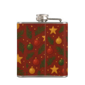 Red Christmas Hip Flask – Classic Holiday Gift Heupfles (Achterkant)