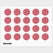 Red Christmas Joy Envelope Seal Ronde Sticker (Vel)