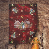 Red Christmas Land animaux mignons Nappe