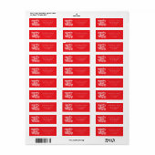 Red Christmas Merry & Bright Return Address Label (Full Sheet)