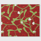 red christmas mistletoe cadeaupapier (Vlak)