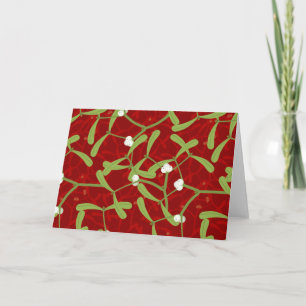 red christmas mistletoe feestdagen kaart