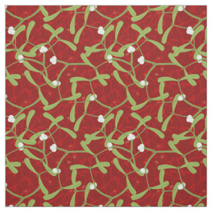 red christmas mistletoe stof