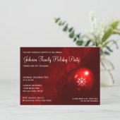 Red Christmas Ornament Fête Invitations (Debout devant)