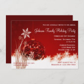 Red Christmas Ornament Fête Invitations (Devant / Derrière)