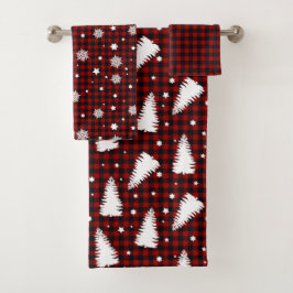 Red Christmas Pattern  Bad Handdoek