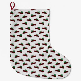 Red Christmas Pattern  Grote Kerstsok