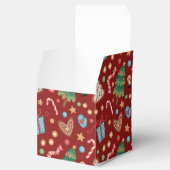 Red Christmas Pattern Party Favor Small Gift Box Bedankdoosjes (Geopend)
