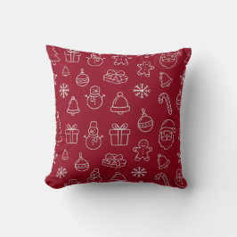 red christmas pattern pillow celebration kussen