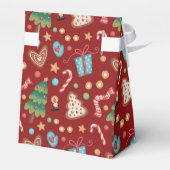 Red Christmas Pattern Tent Party Favor Gift Box Bedankdoosjes (Achterkant)