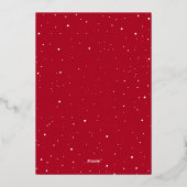 Red Christmas Photo Believe Foil Carte de vacances (Verso)
