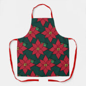 Red Christmas Poinsettias Schort (Voorkant)