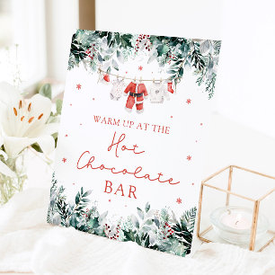 Red Christmas Santa Baby shower Hot Chocolate Bar Reclamebord Met Voetstuk