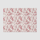 Red Christmas Santa Toile Tissuepapier (Voorkant)