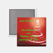 Red Christmas Save the Date Magnet (Recto/Verso)