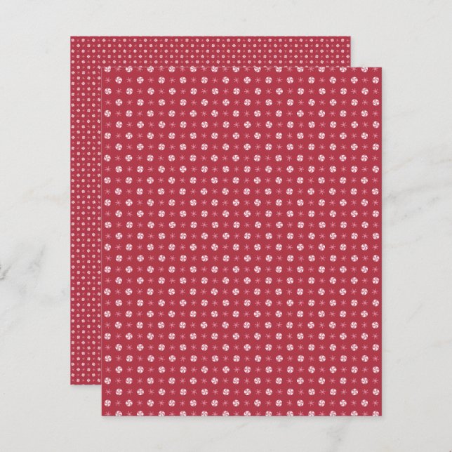 Red Christmas Scrapbook Paper (Voorkant / Achterkant)
