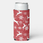Red Christmas snowflakes deer pattern (Seltzer Voorkant)