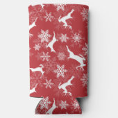 Red Christmas snowflakes deer pattern (Achterkant)