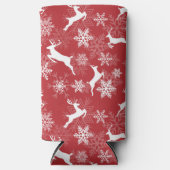 Red Christmas snowflakes deer pattern (Voorkant)