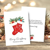 Red Christmas Socks Holiday Greeting Card Feestdagenkaart