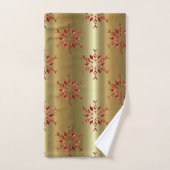 Red Christmas Stars on Gold (Serviette à main)