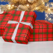 Red Christmas Tartan Plaid Pattern Design  Cadeaupapier