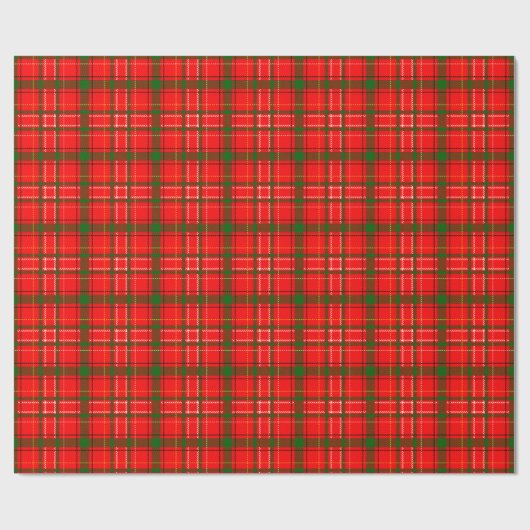 Red Christmas Tartan Plaid Pattern Design  Cadeaupapier (Vlak)