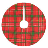 Red Christmas Tartan Plaid Pattern Design  Kerstboom Rok (Voorkant)