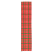 Red Christmas Tartan Plaid Pattern Design Korte Tafelloper (Voorkant)