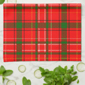 Red Christmas Tartan Plaid Pattern Design Theedoek (Gevouwen)