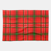 Red Christmas Tartan Plaid Pattern Design Theedoek (Horizontaal)