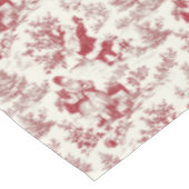 Red Christmas Toile Santa And Trees Tafelkleed (Gekanteld)